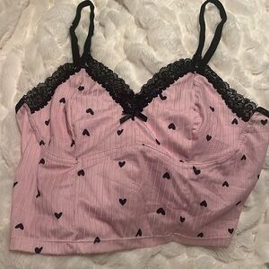Pink heart bra top